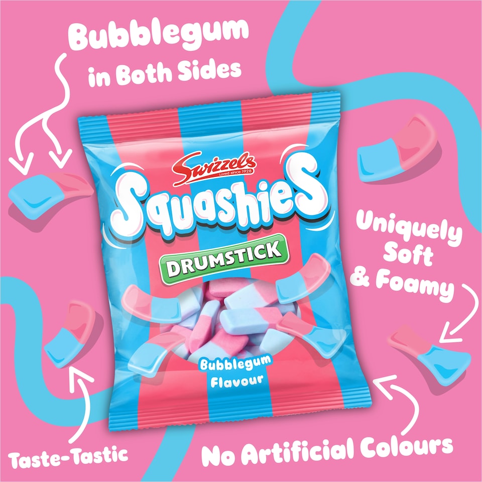 Squashies Bubblegum 12x140g