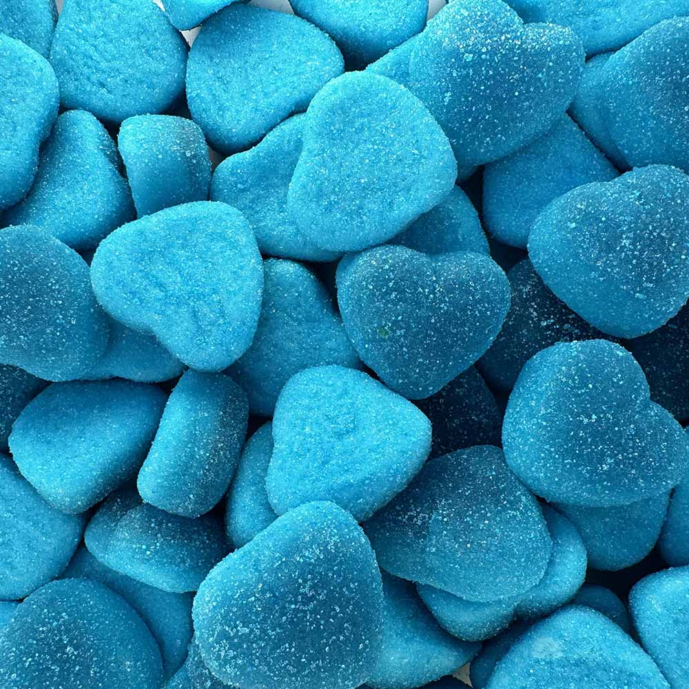 Filled Blue Raspberry Hearts