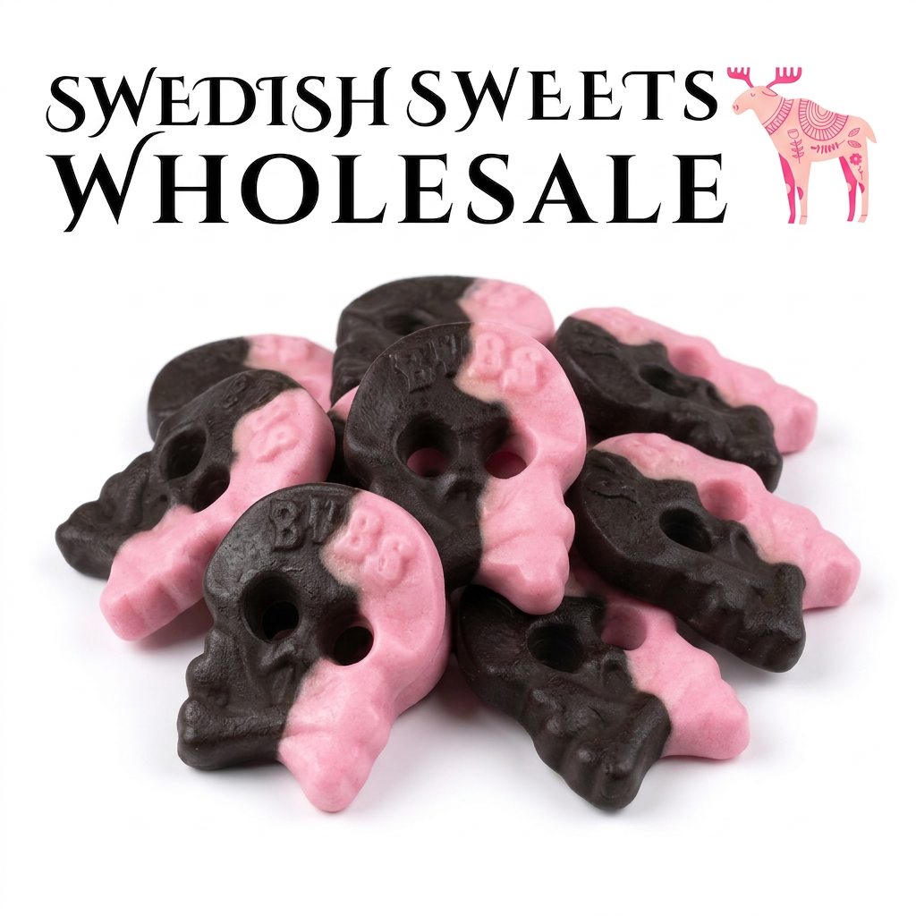 Bubs Foamy Raspberry Licorice Skulls