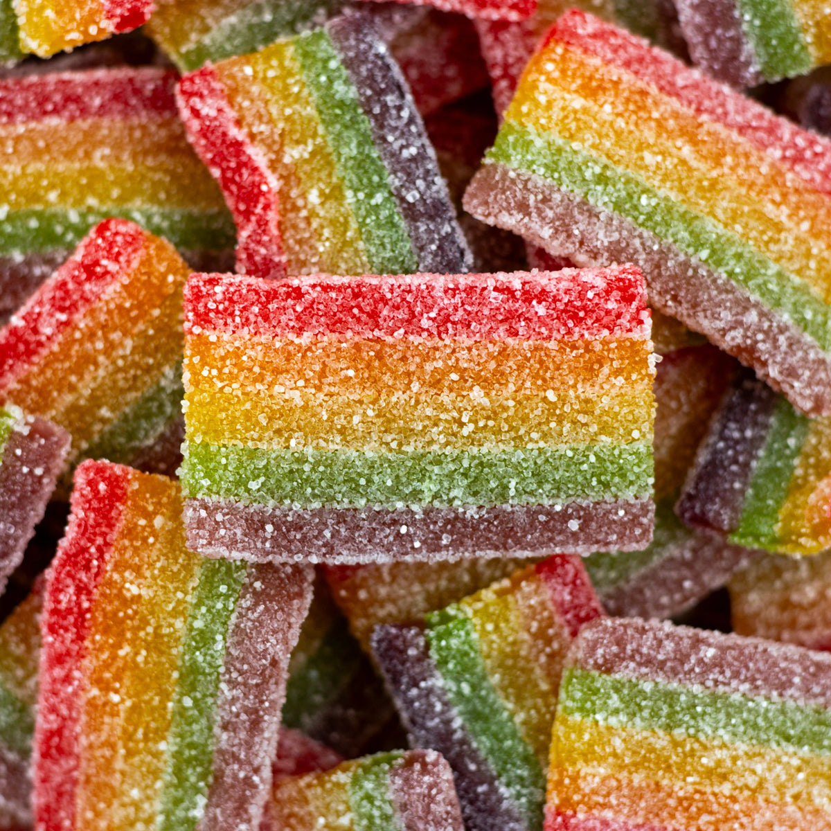 Close-up of colorful gummy candy pieces swedish candy.