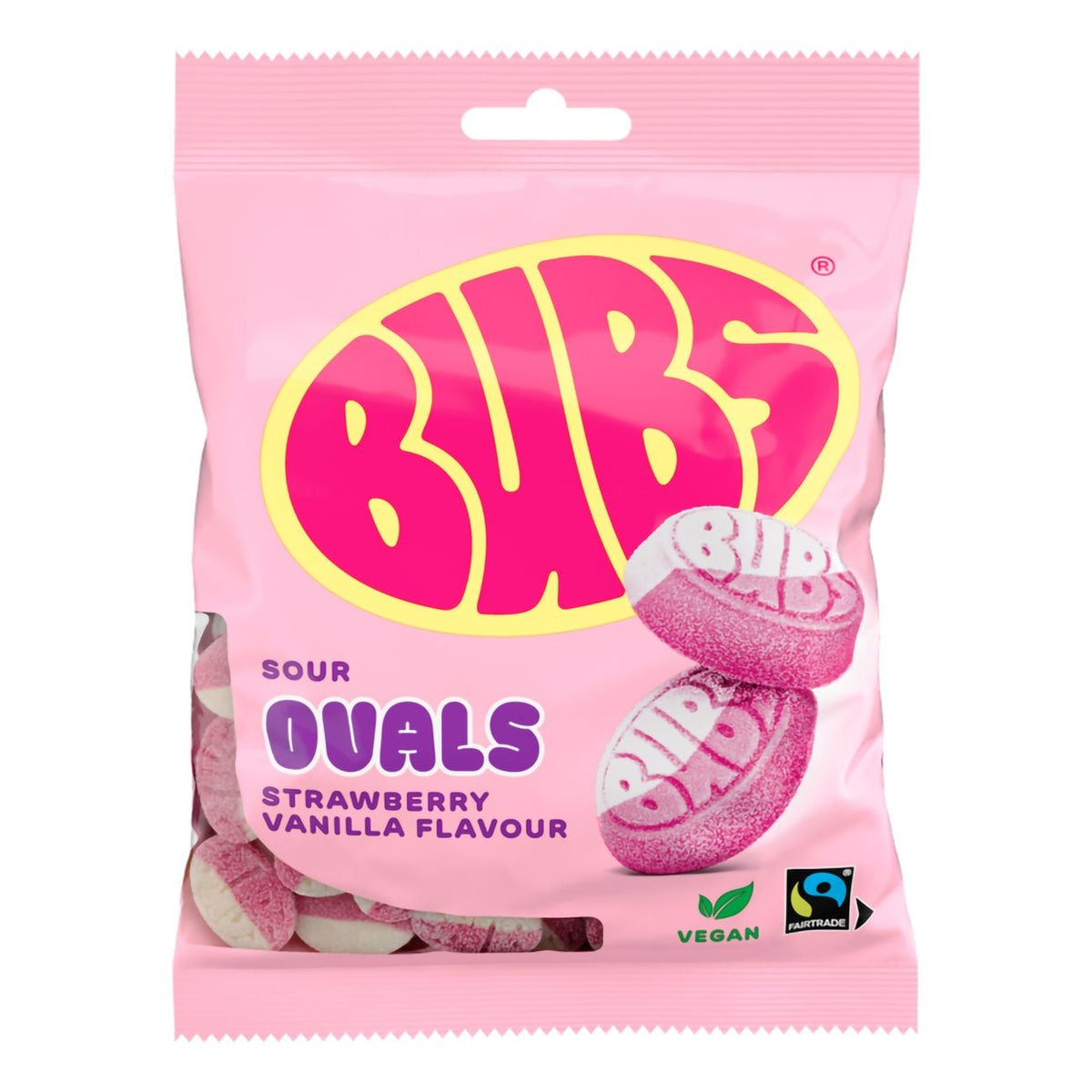 Bubs Sour Ovals Strawberry Vanilla 12 x 90g
