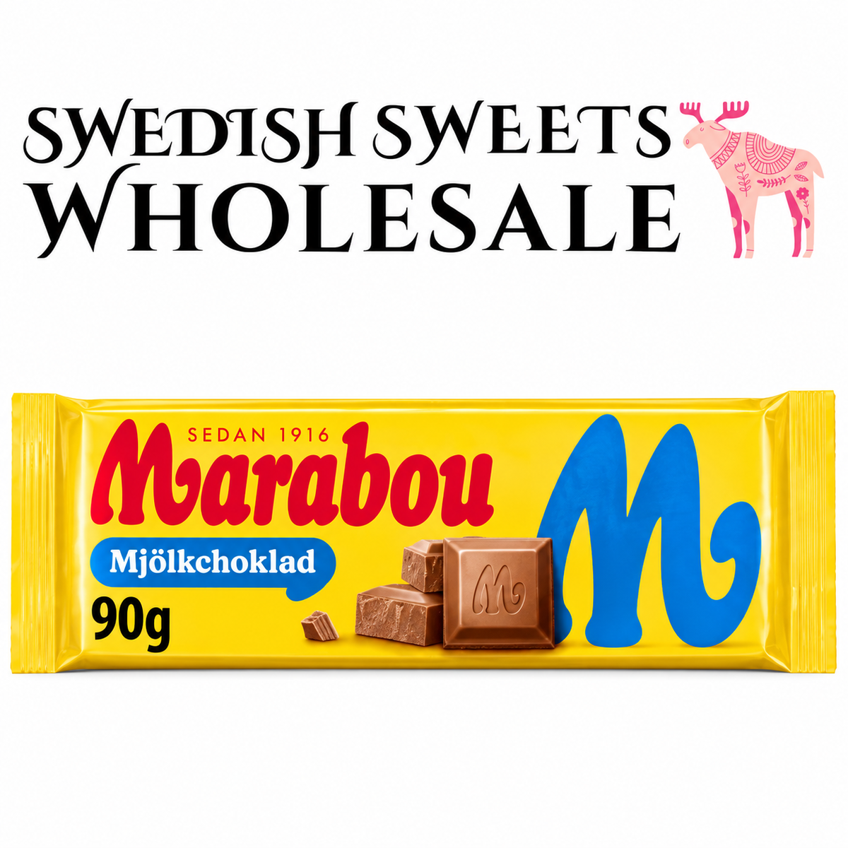 Marabou Milk Chocolate 90g x 24 — Swedish Sweets Wholesale